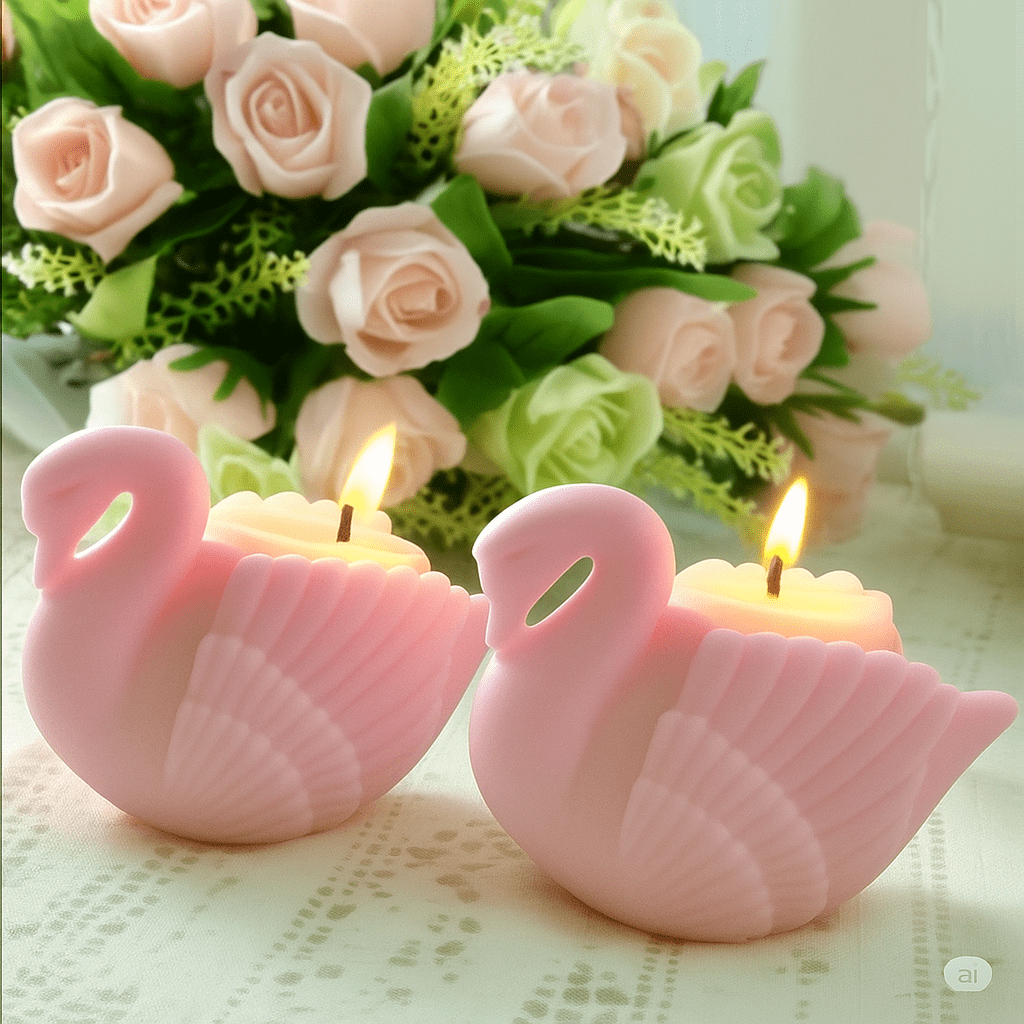 Scented Pink Swan Fancy Candle – A Designer SoyWax Candle for Luxury Gifting