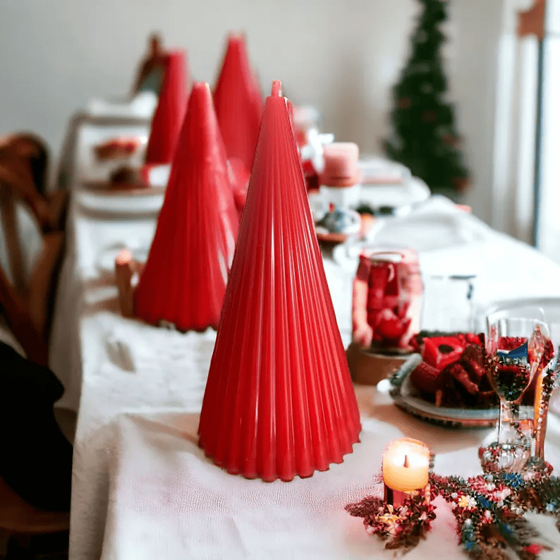 Luxury Spiral Cone Christmas Candle for Christmas Parties 2025