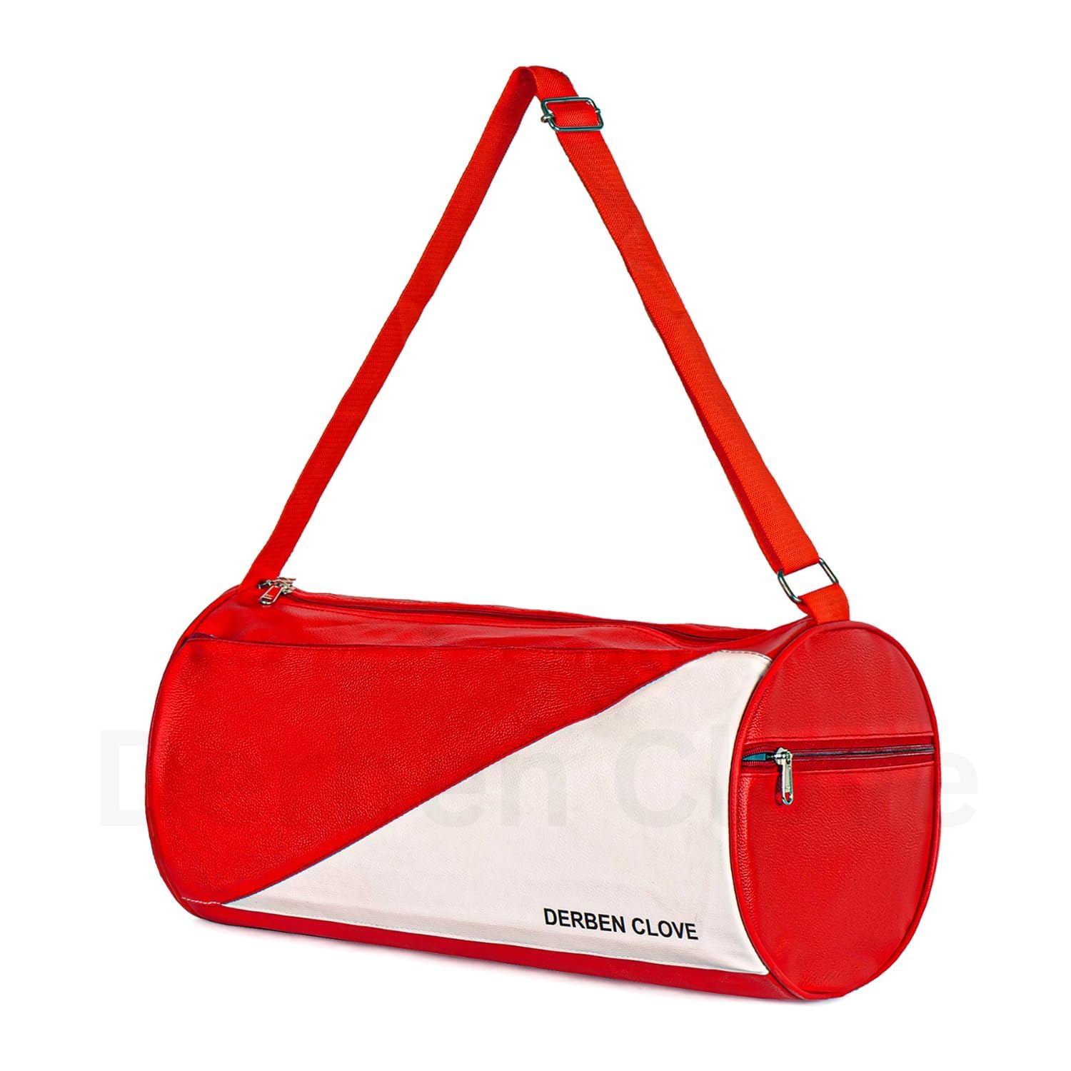 Sports Gym Duffel Bag Shoulder Bag for Men and Women Red White