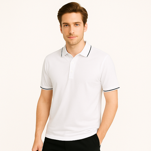 Derben Clove Pure Cotton Formal Polo T shirt for Men - White
