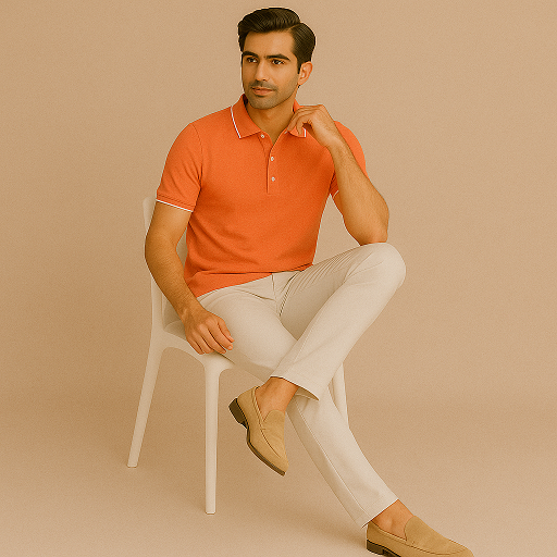 Collar T Shirt Formal for Men Formal T Shirts for Office Use - CORAL