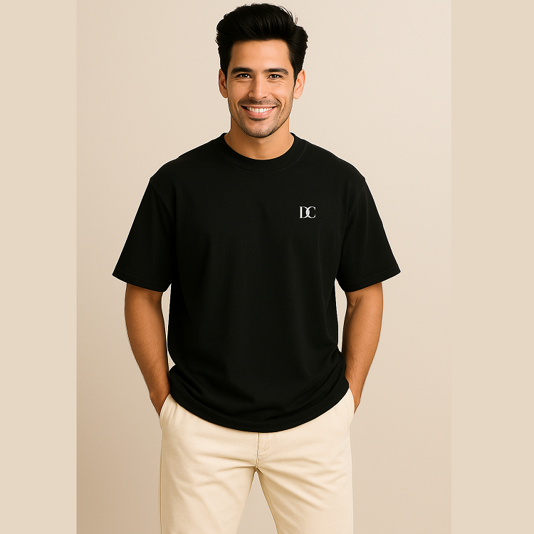 Mens Black Plain Oversized T Shirt – Loose Fit Oversized T Shirt Men