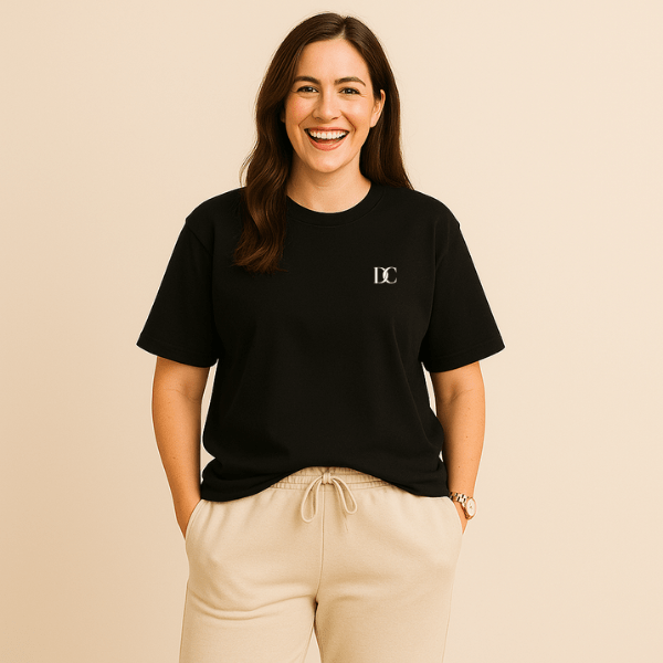 Black Cotton Oversized T Shirt Women | Baggy Tees for Gym and Casual