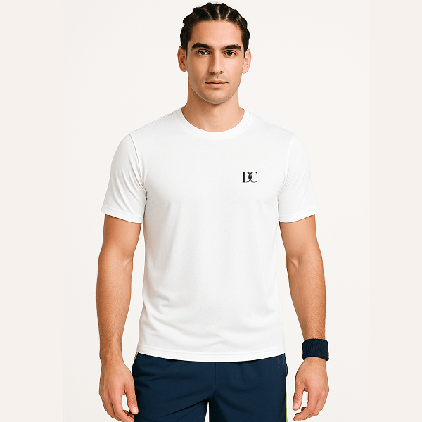 Men's White Sports T-Shirt – Gym, Running, Football, Workout Tee