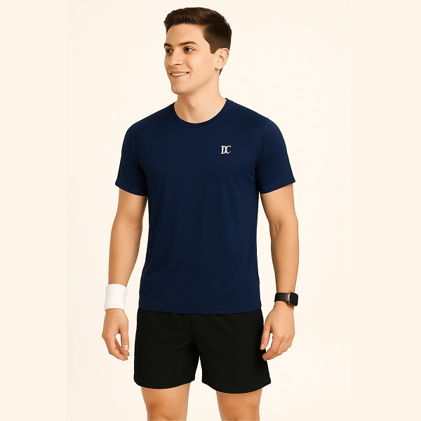 Navy Sport T Shirt Mens | Gym, Running, Football Tee
