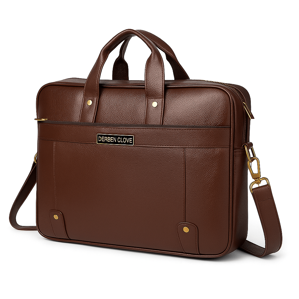 Classy Leather Laptop Briefcase Office Messenger Bag for men and women