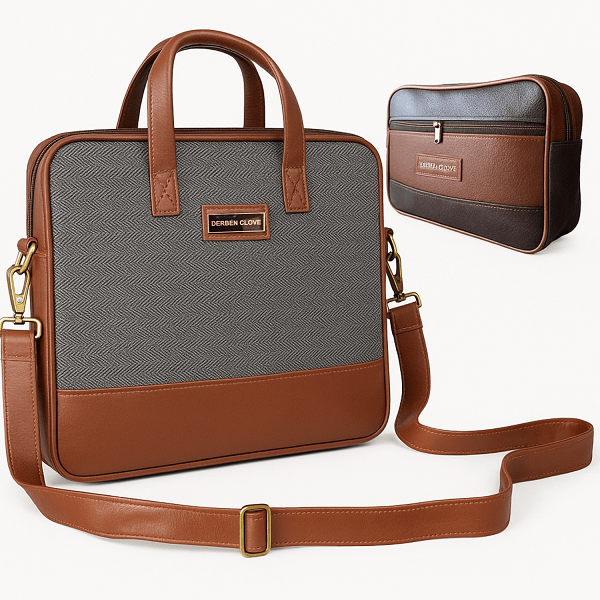 Combo 15.6inch Laptop Briefcase Business Messenger Bag and Small Pouch