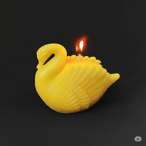 Scented Yellow Swan Fancy Candle Designer SoyWax Candle Aroma Gift Set