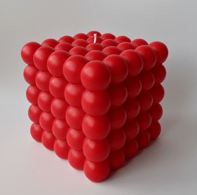 Best Bubbles Cube Scented Candle for Party and Festivals (Red)