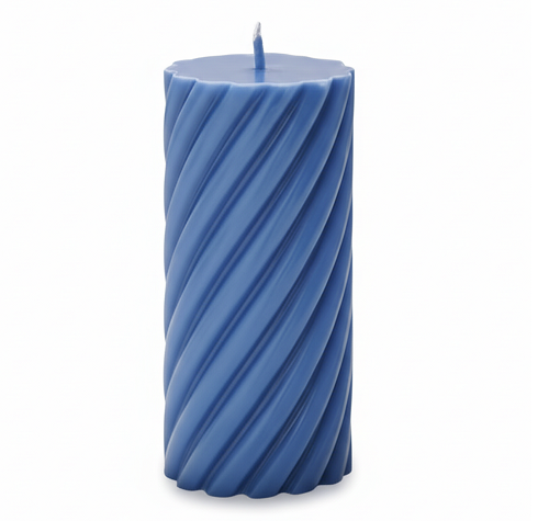 Big Spiral Pillar Scented Candle for Home and Party Blue