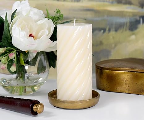 Big Spiral Pillar Scented Candle for Home and Party White