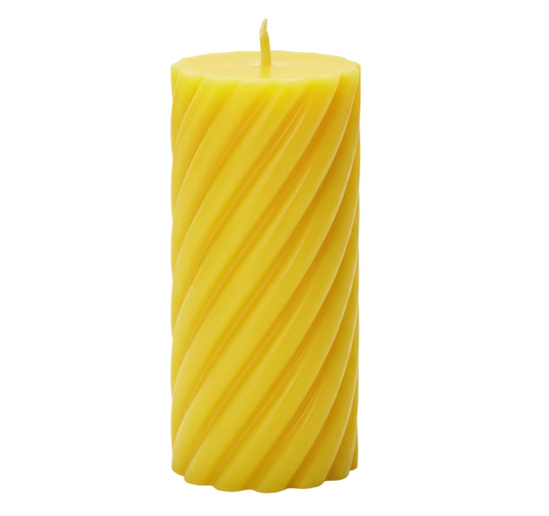 Big Spiral Pillar Scented Candle for Home and Party Yellow