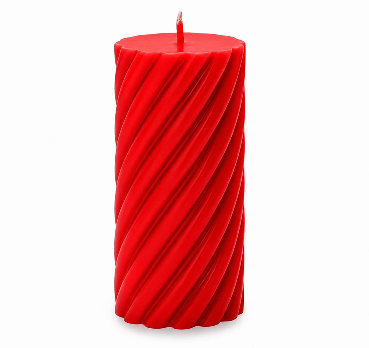 Big Spiral Pillar Scented Candle for Home and Party Red