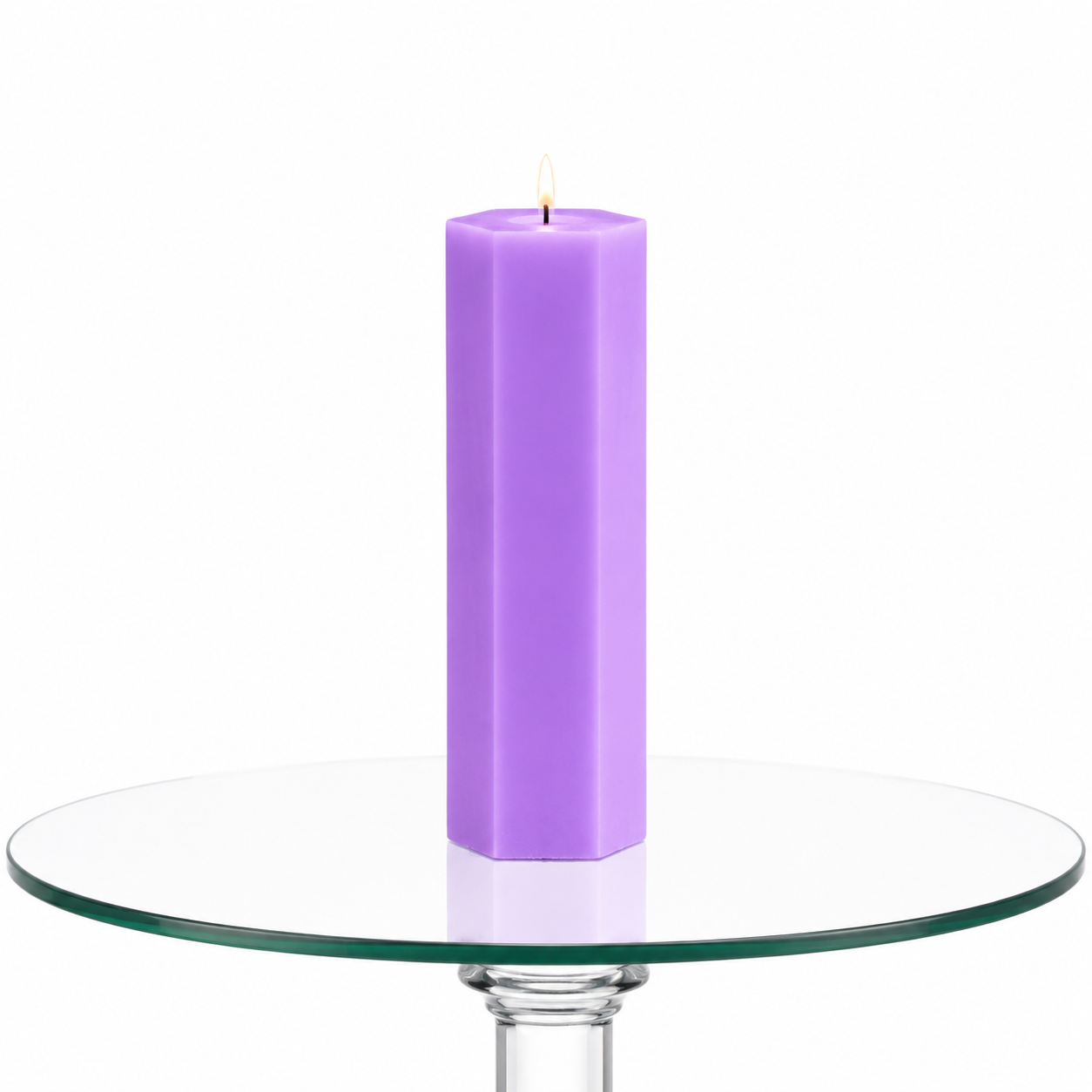 Large Hexagonal Scented Pillar Candle Purple