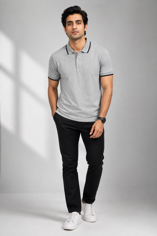 Formal Tipping Polo Neck T shirt - Stylish Collar T Shirt Formal