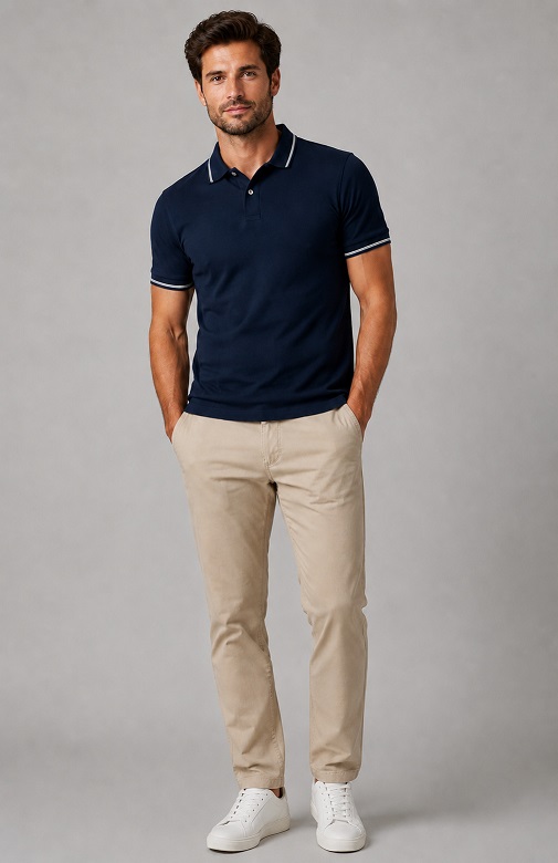 Collar T Shirt Formal Navy Blue - Elegant Office Formal T Shirt Men
