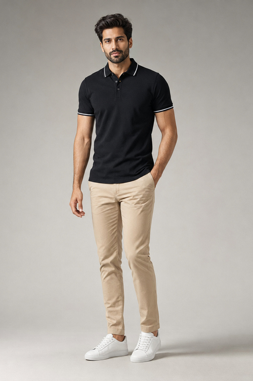 Polo Neck T Shirt – Premium Formal T Shirt for Men Black