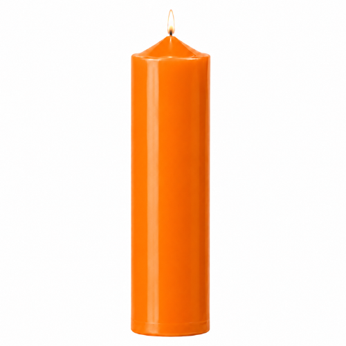 Scented Simple Pure Soywax Pillar Candle - ORANGE