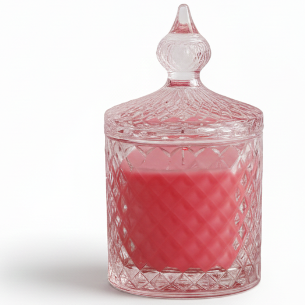 Premium Round Glass Jar Scented Candle - RED