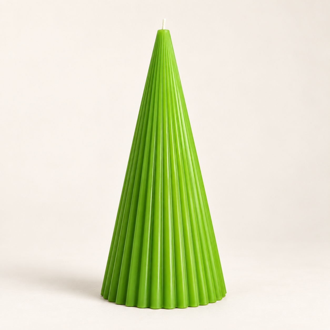 Derben Clove Light Green Scented Ribbed Cone Candle for Décor