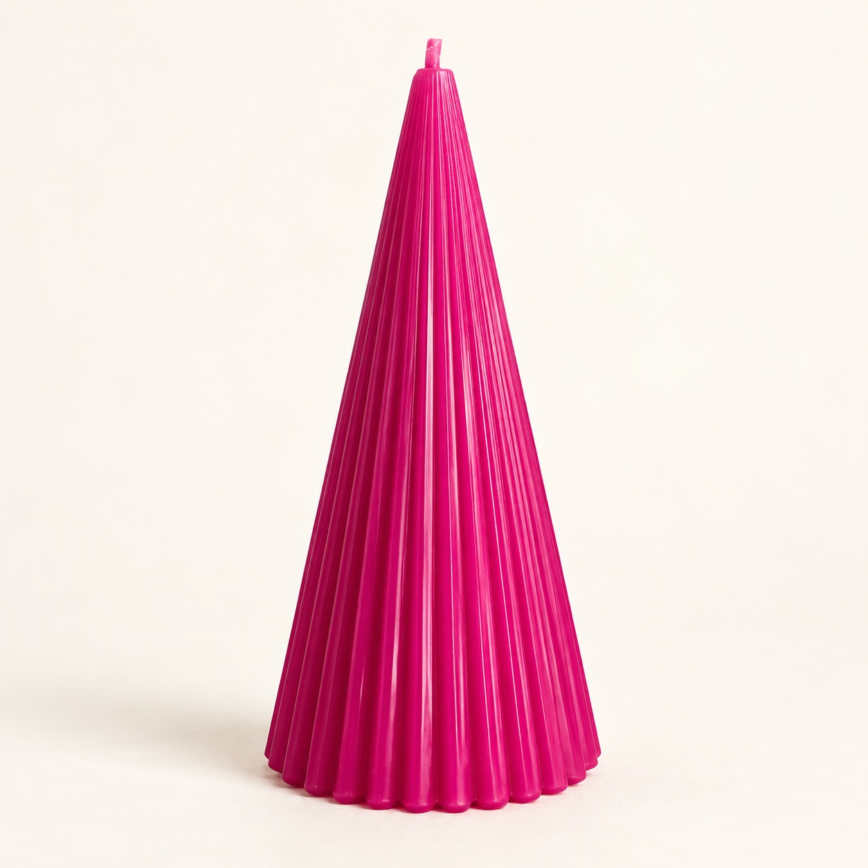 Derben Clove Magenta Scented Ribbed Cone Candle for Home Décor