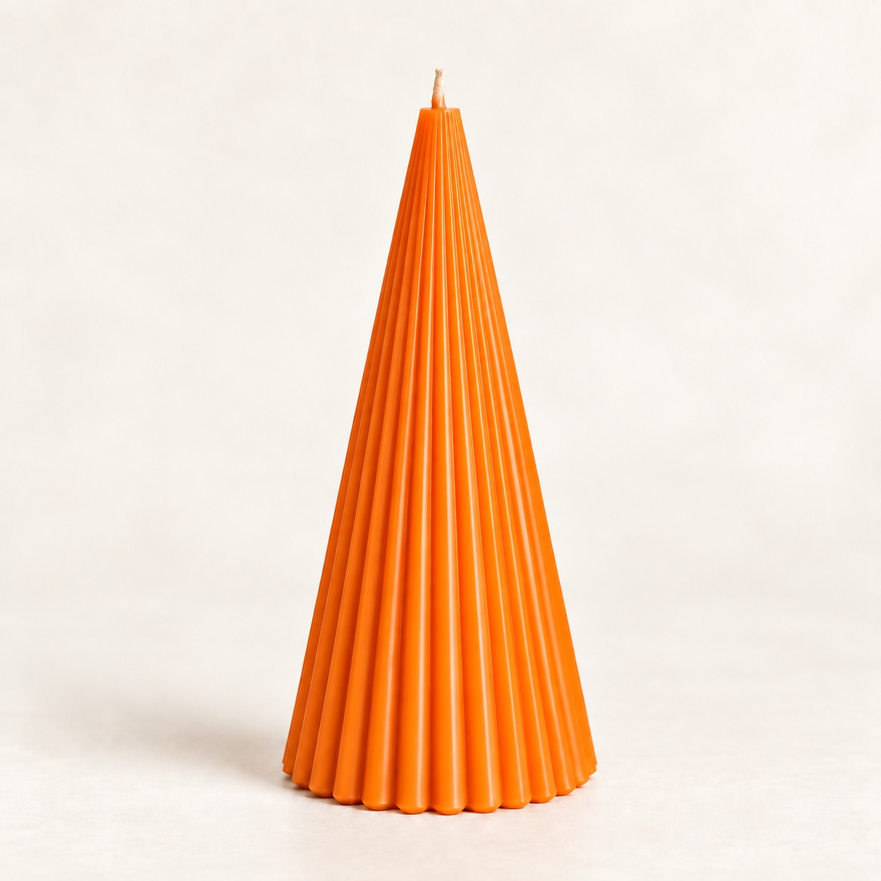 Derben Clove Orange Scented Ribbed Cone Candle for Home Décor