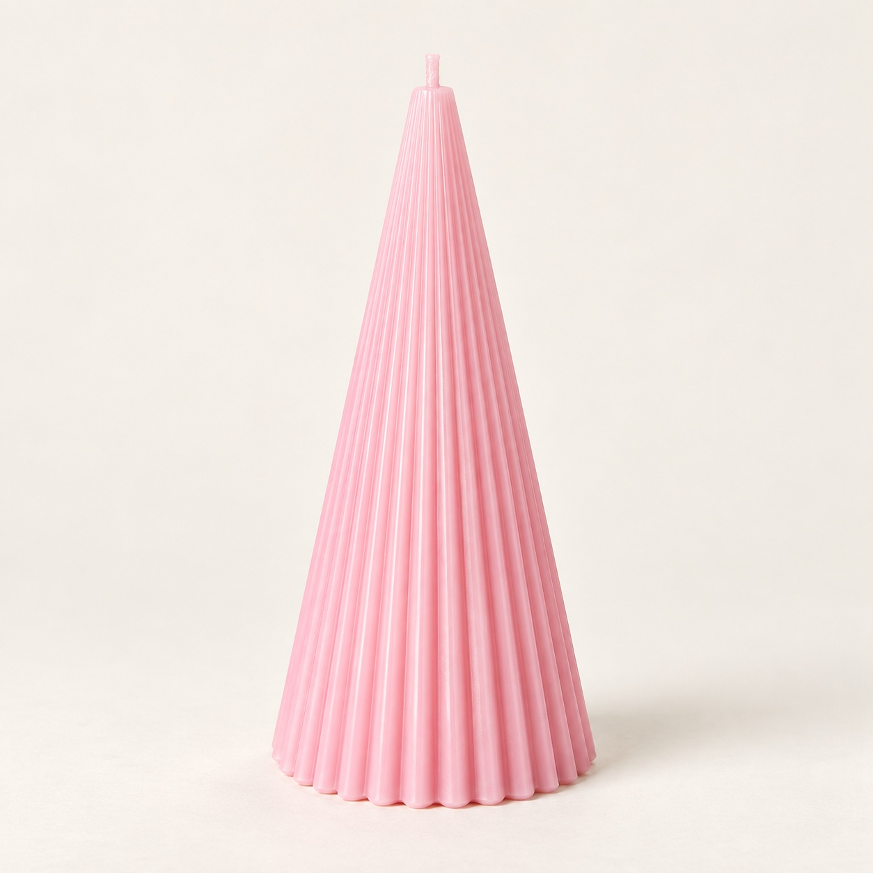Derben Clove Light Pink Ribbed Cone Scented Candle