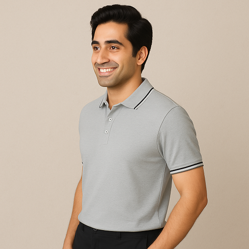 Formal Tipping Polo Neck T Shirt – Stylish Collar T Shirt Formal