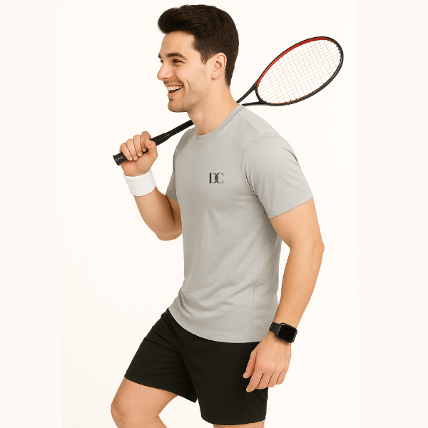 Grey Sports T Shirt for Men Running, Gym, Kabaddi Tee