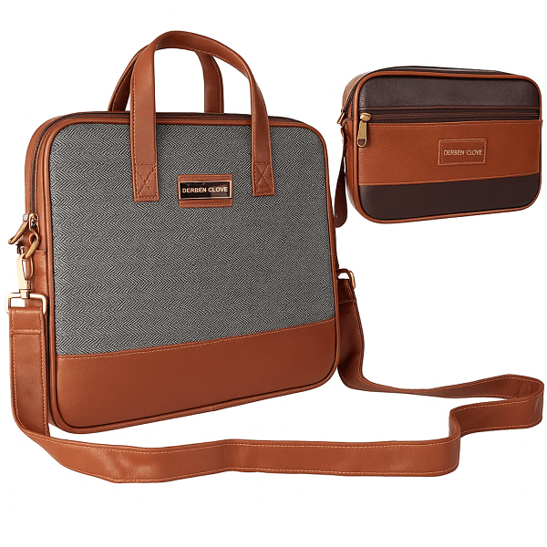 Combo 15.6inch Laptop Briefcase Business Messenger Bag and Small Pouch