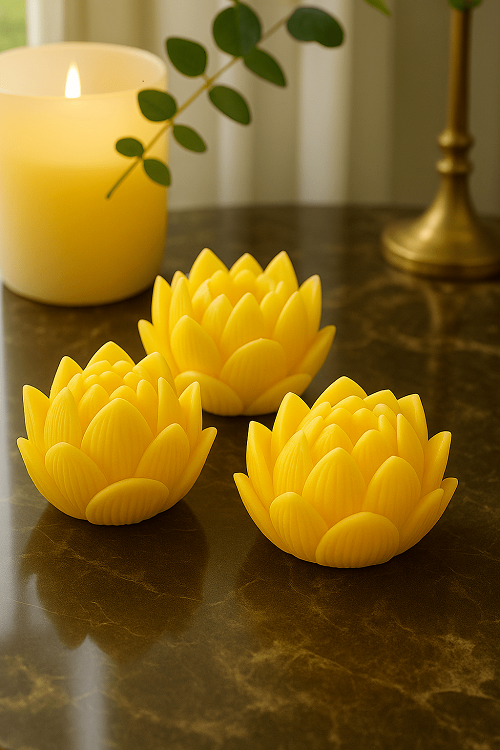 Soy Wax Rose Scented Candle Designer Aroma Fragrance Candle - YELLOW