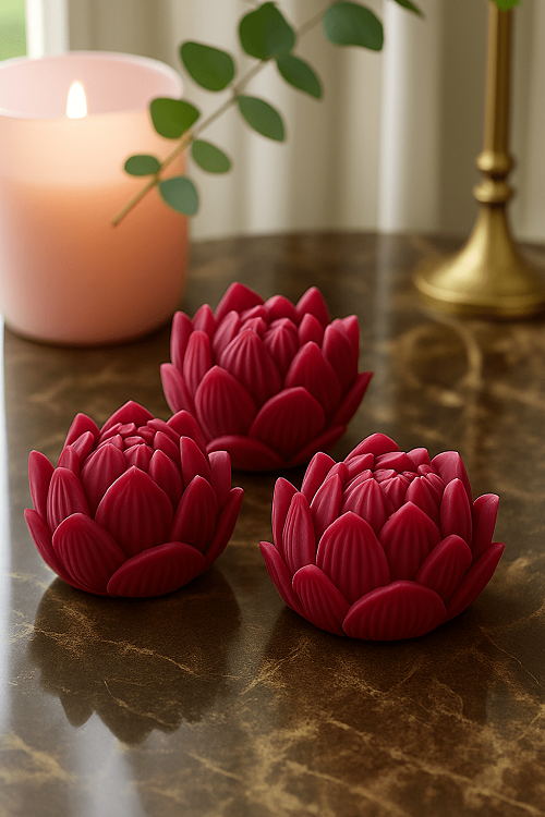 Soy Wax Rose Scented Candle Designer Aroma Fragrance Candle - PINK