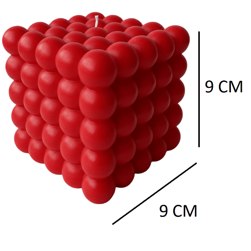 Best Bubbles Cube Scented Candle for Party and Festivals (Red)