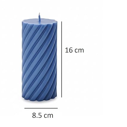 Big Spiral Pillar Scented Candle for Home and Party Blue