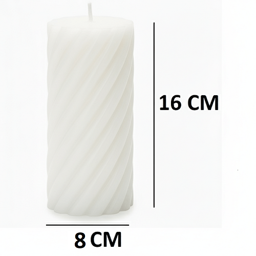 Big Spiral Pillar Scented Candle for Home and Party White