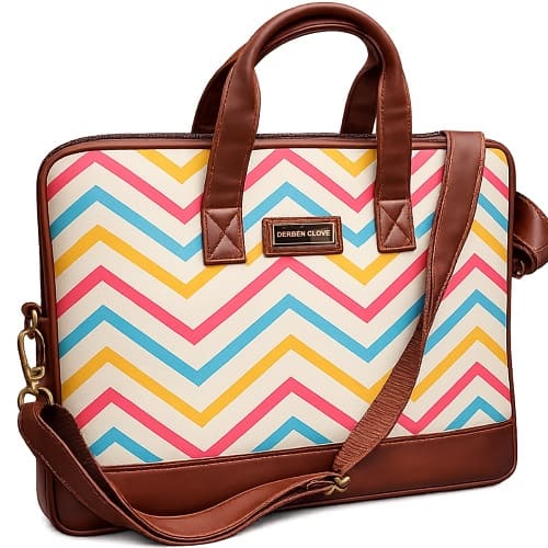 Eco Friendly Laptop Messenger Office Bag for Men and Women - Zigzag Print