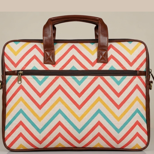 Eco Friendly Laptop Messenger Office Bag for Men and Women - Zigzag Print