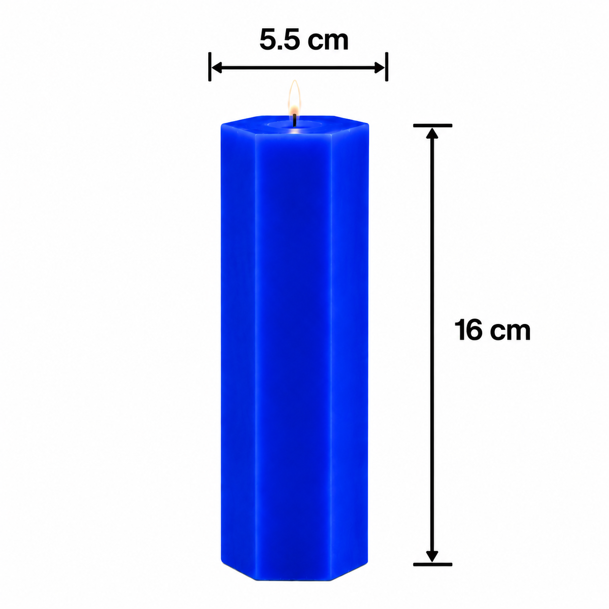 Large Hexagonal Scented Pillar Candle Royal Blue