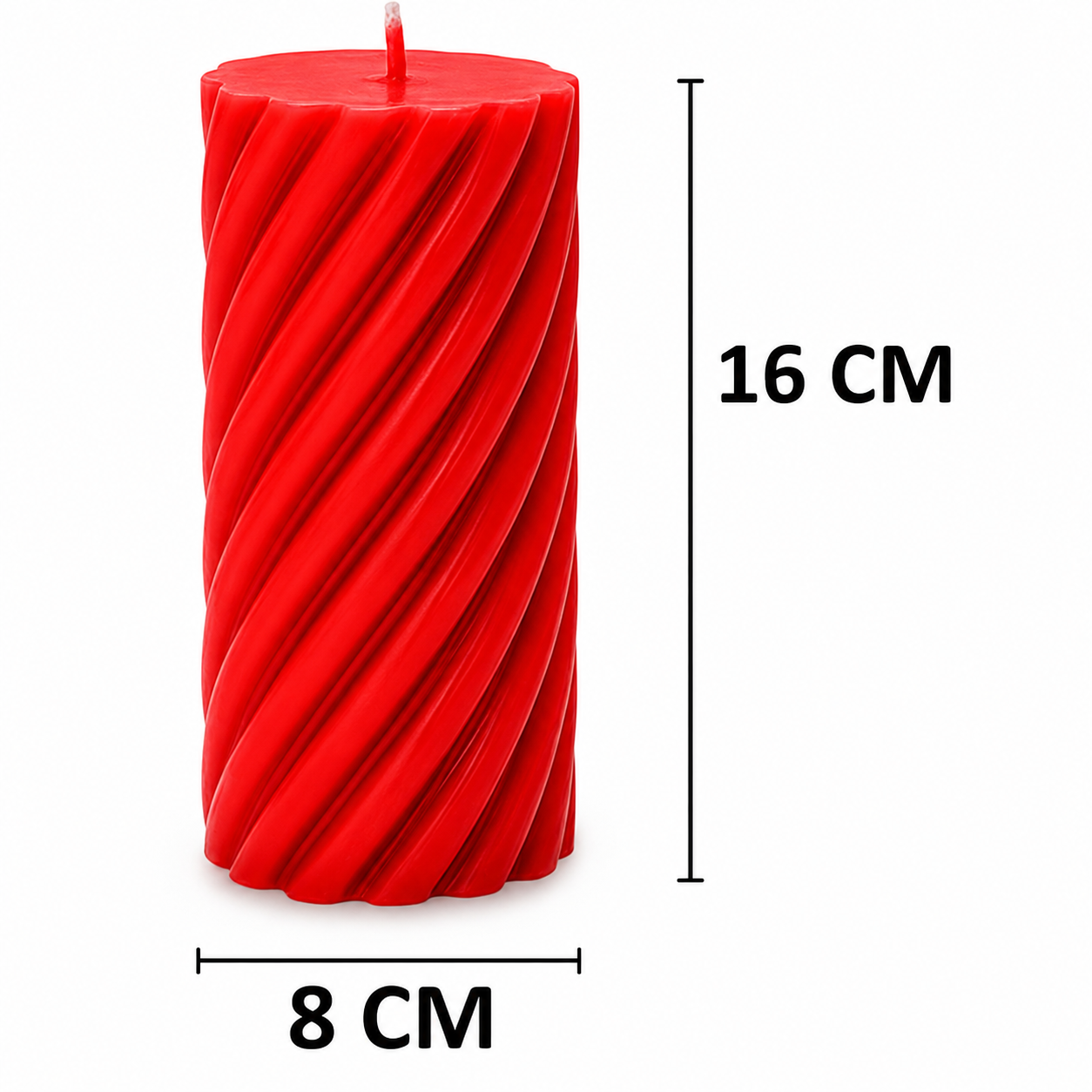 Big Spiral Pillar Scented Candle for Home and Party Red