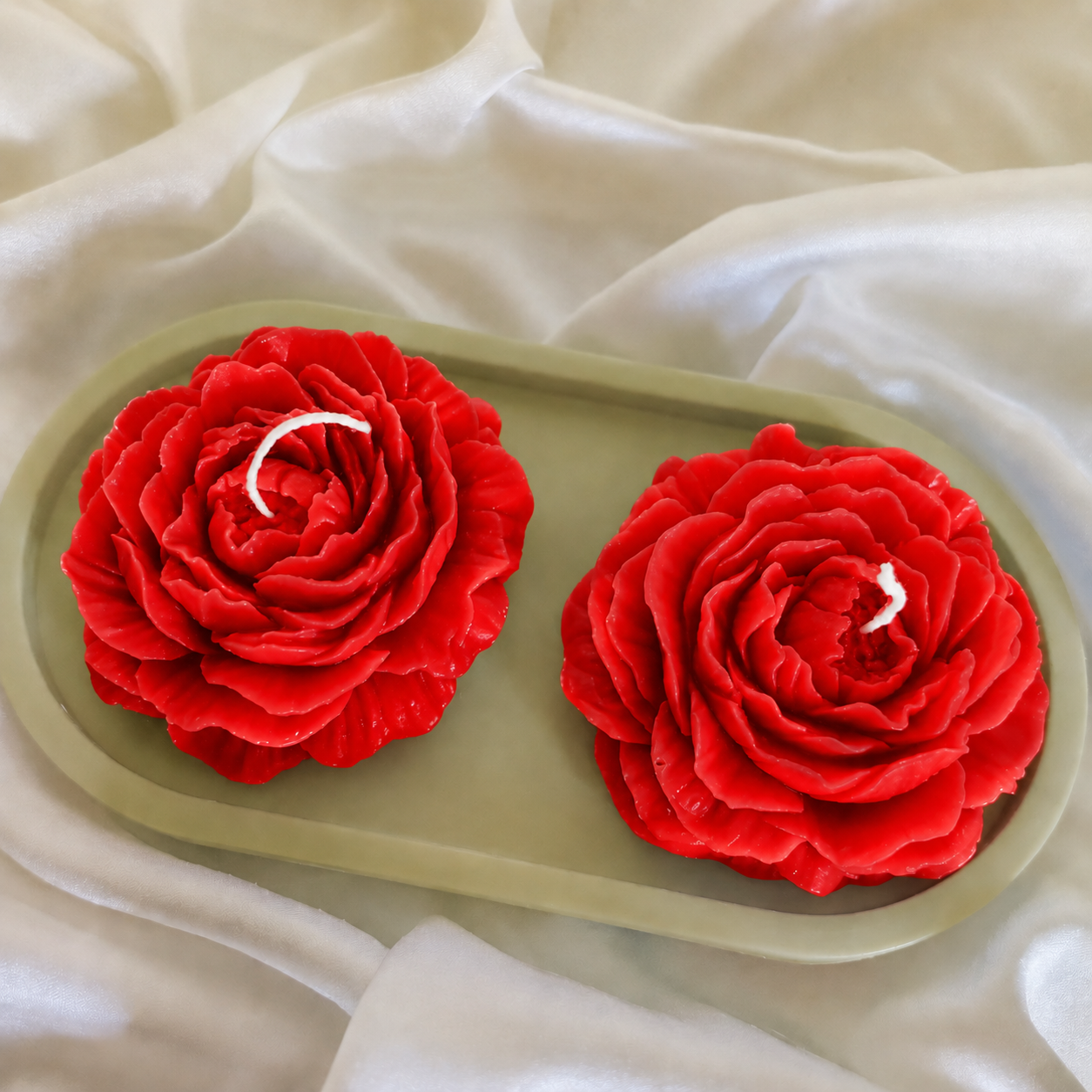 Premium Red Flower Soy Wax Decorative Candle
