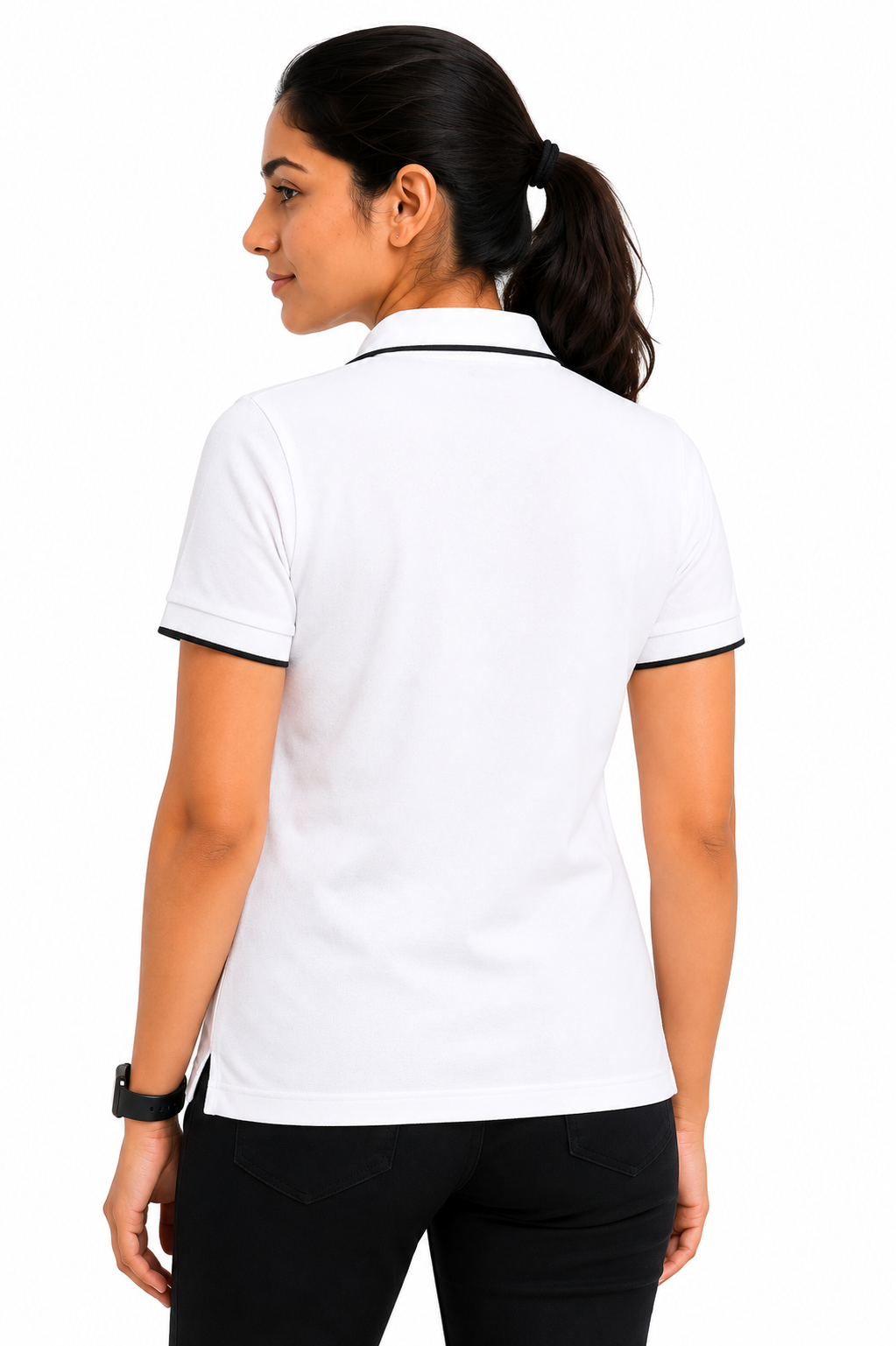 White Polo Formal T Shirt for Women | Office Wear T Shirt Ladies