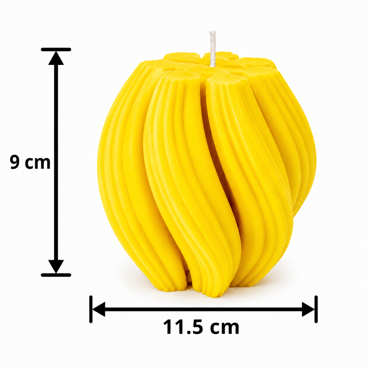 Luxury Yellow Sculptural Decorative Soy Wax Candle
