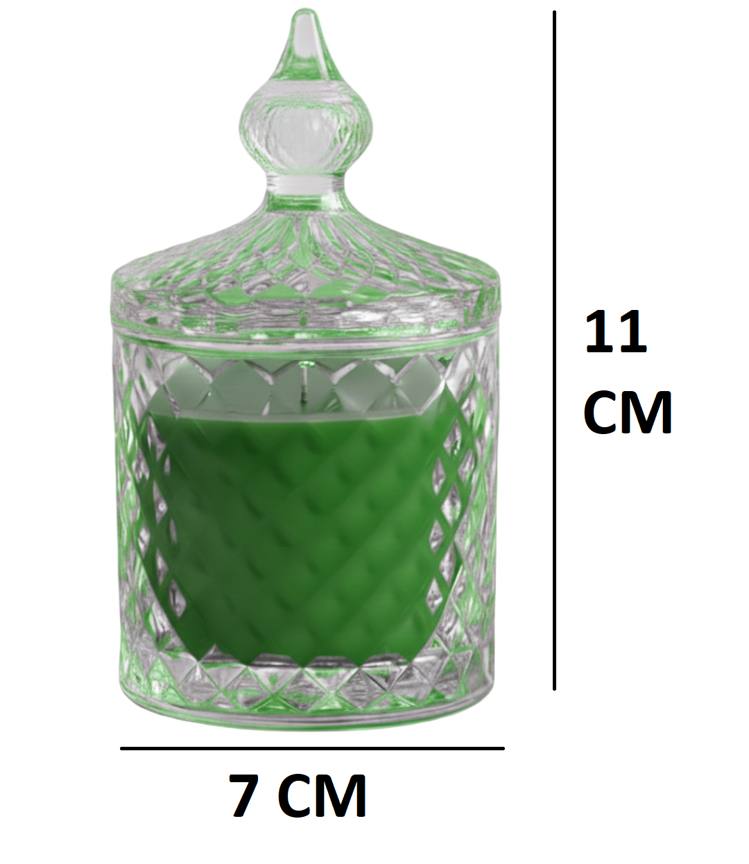 Premium Round Glass Jar Scented Candle - GREEN