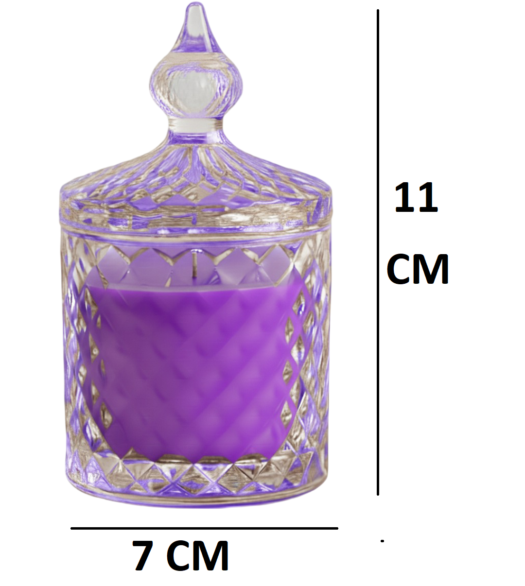 Premium Round Glass Jar Scented Candle - PURPLE