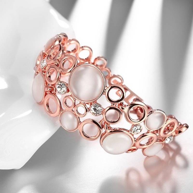 Zircon Stone Stud Amazing Geometrical German Bracelets Rose Gold