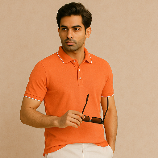 Collar T Shirt Formal for Men Formal T Shirts for Office Use - CORAL