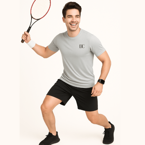 Grey Sports T Shirt for Men Running, Gym, Kabaddi Tee