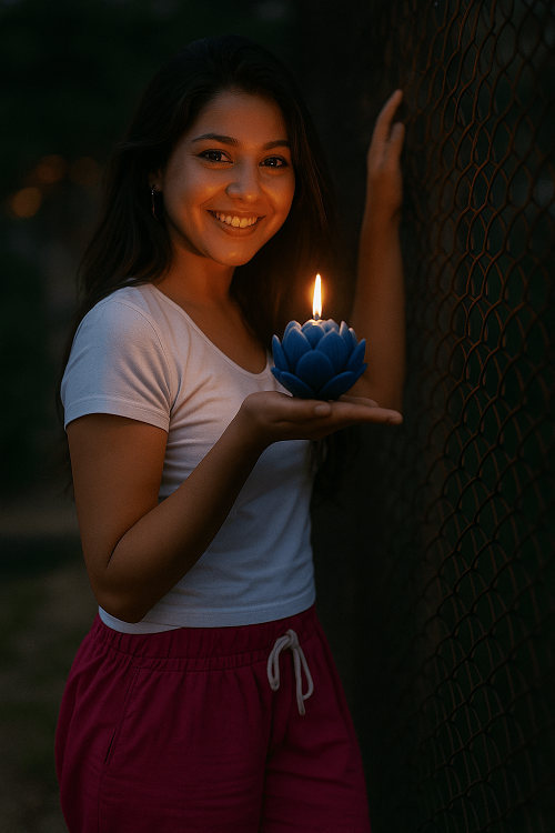 Soy Wax Rose Scented Candle Designer Aroma Fragrance Candle - BLUE