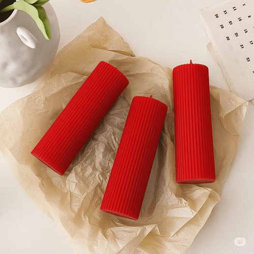 Luxury Red Spiral Pillar Scented Perfume Candle Online