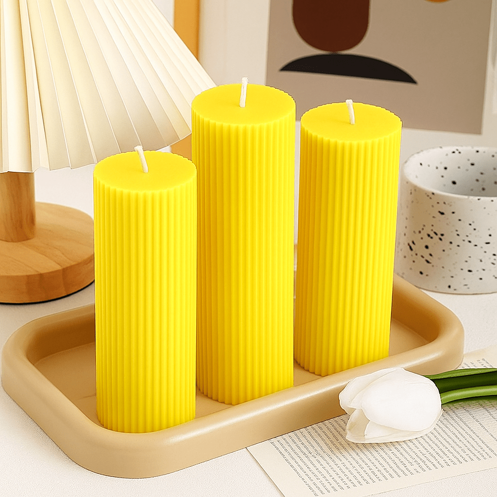 Luxury Spiral Pillar Scented Perfume Candle YELLOW